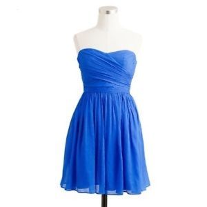 JCrew Blue Arabelle Dress in Silk Chiffon size 4